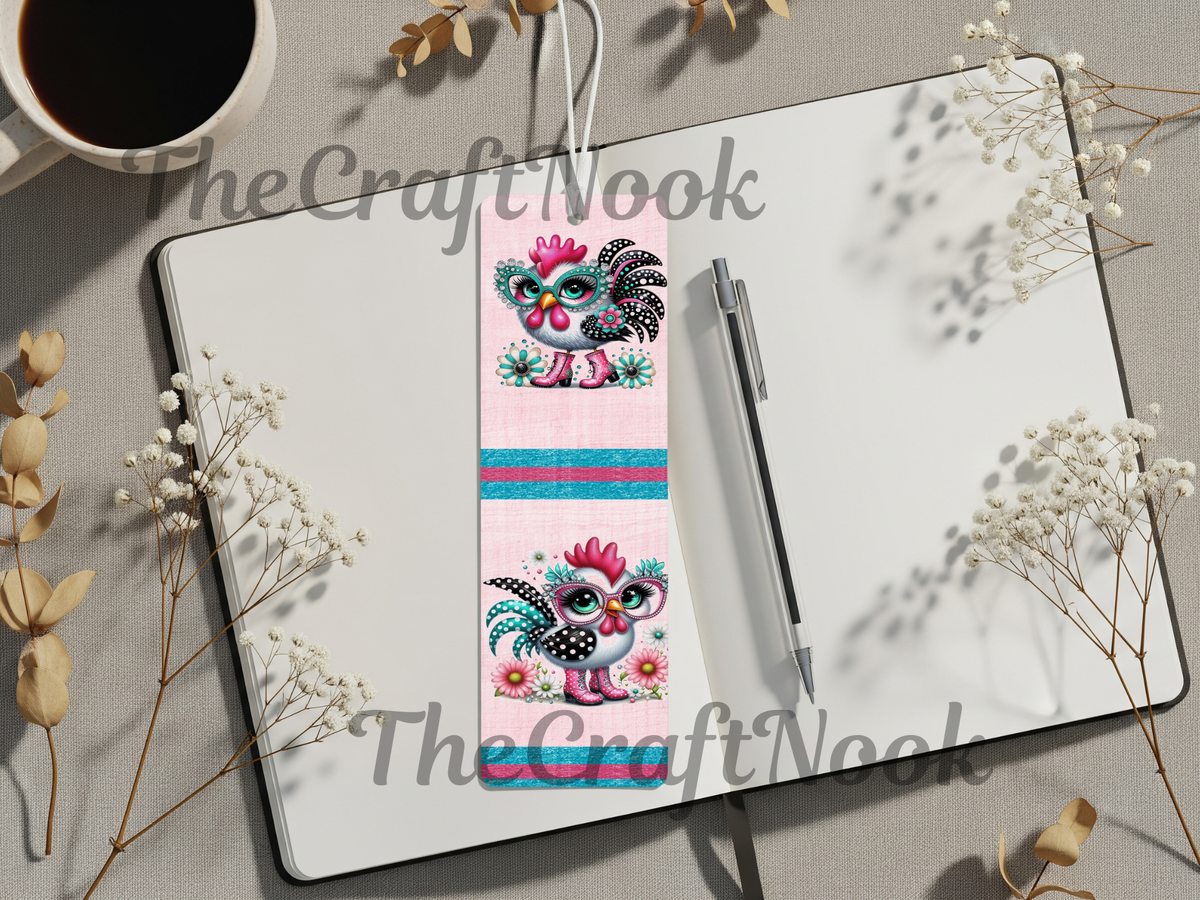 Aluminum Metal Bookmarks, Chicken Images TheCraftNook