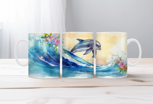 Flippin’ Cute Morning Mug, Dolphin coffee Mugs. Two sizes to choose from. TheCraftNook