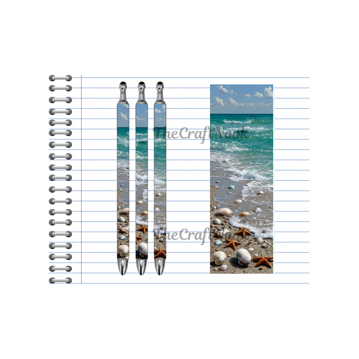 Refillable Pens, Beach Images multiple options and Images available. Beach vibes in every stroke. TheCraftNook