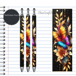 Butterfly Refillable Pens, multiple options and Images available. TheCraftNook