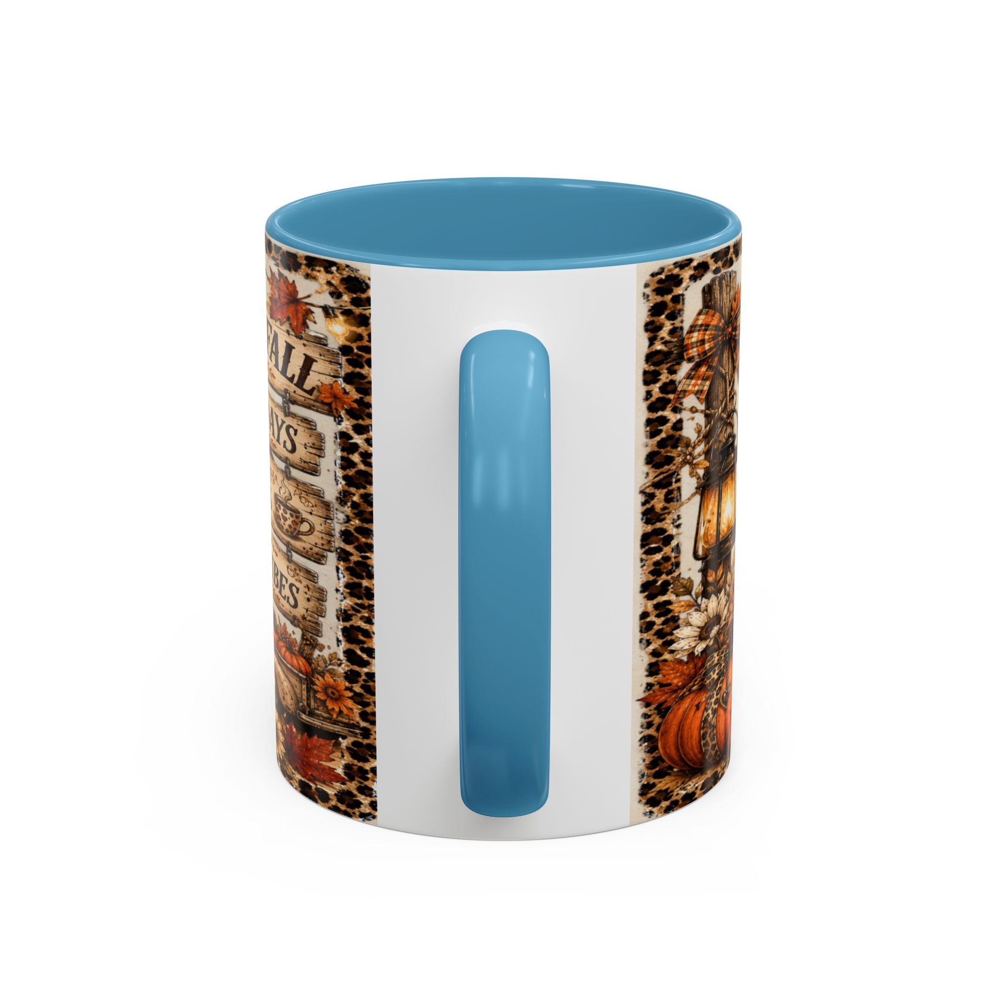 Hello Fall Accent Coffee Mug — Cozy Days, Warm Drinks & Good Vibes Autumn Mug