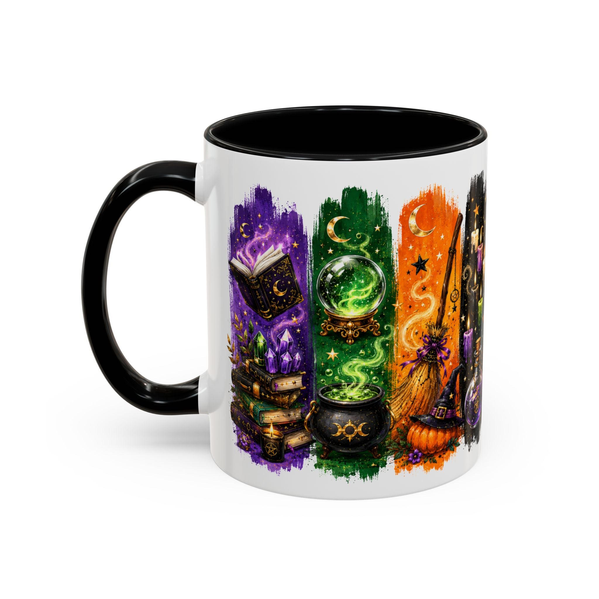 Autumn Alchemy Fueled by Potions & Coffee Accent Mug — Witchy Halloween Coffee Cup (11/15oz)