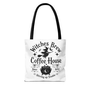 Witches Brew Coffee House Halloween Tote Bag | All-Over Print Printify