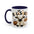 Bullsheet Faux Crochet Accent Coffee Mug — Cute Ghost Cow Trick-or-Treat Design (11oz)
