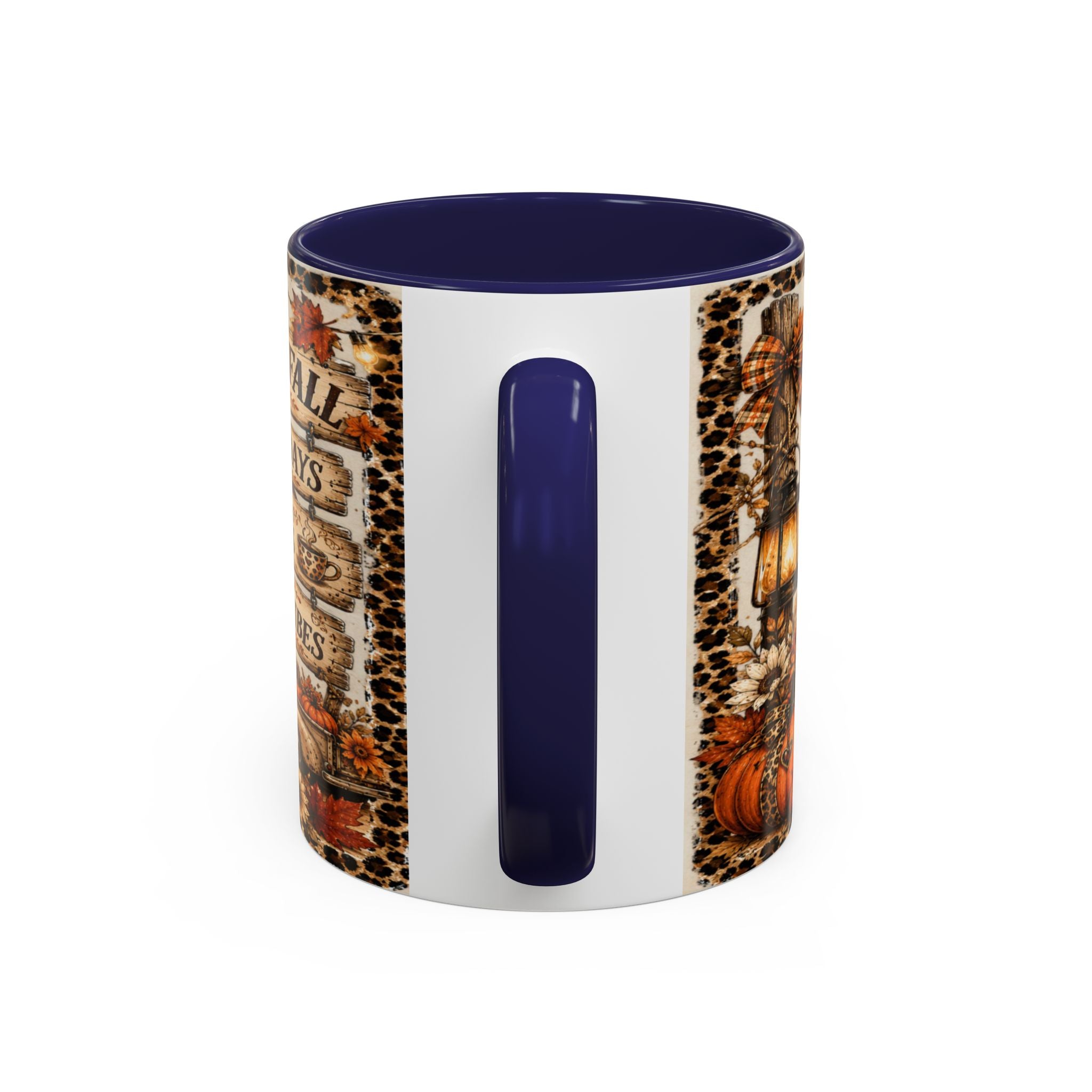 Hello Fall Accent Coffee Mug — Cozy Days, Warm Drinks & Good Vibes Autumn Mug