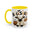 Bullsheet Faux Crochet Accent Coffee Mug — Cute Ghost Cow Trick-or-Treat Design (11oz)