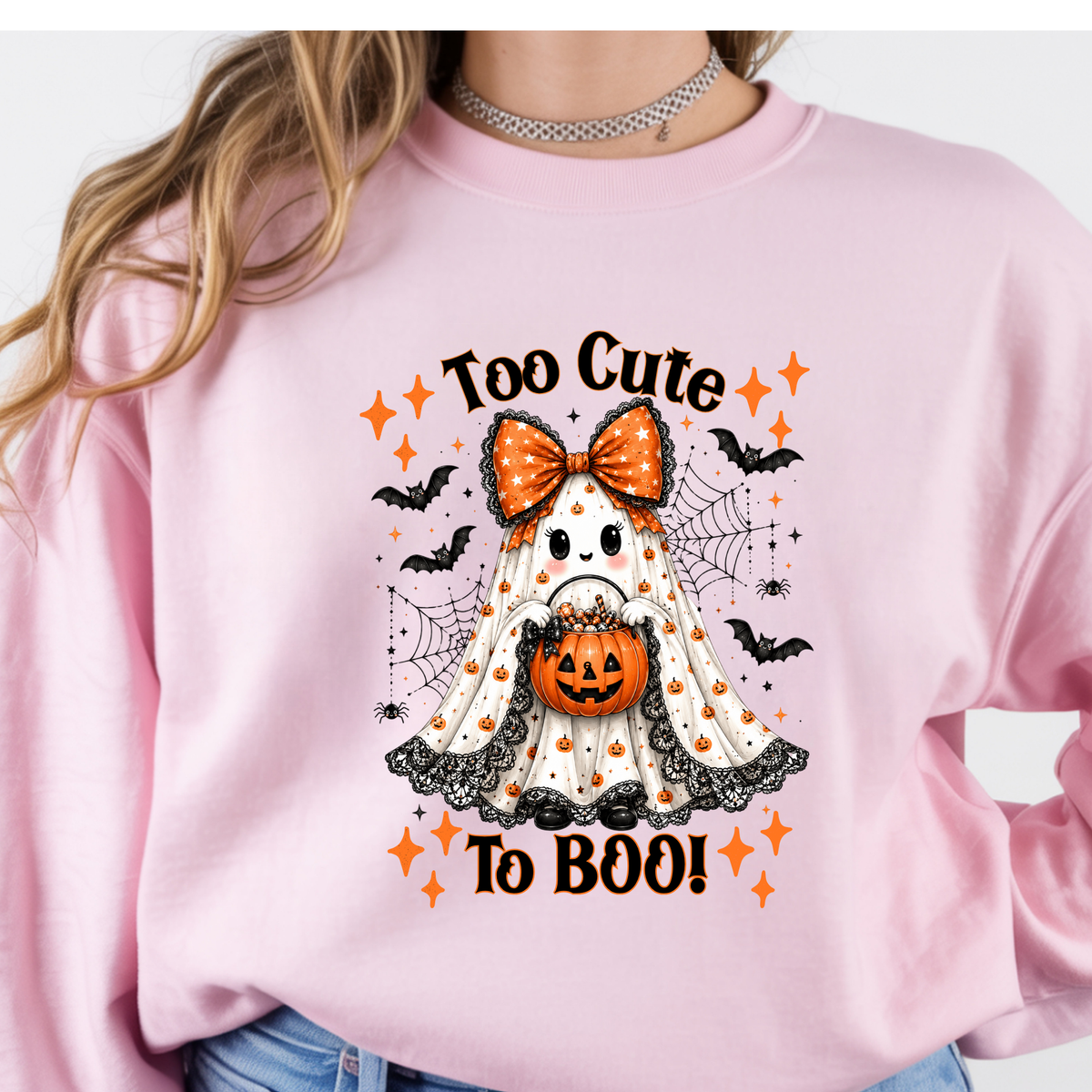 Too Cute to Boo Long Sleeve Tee TheCraftNook