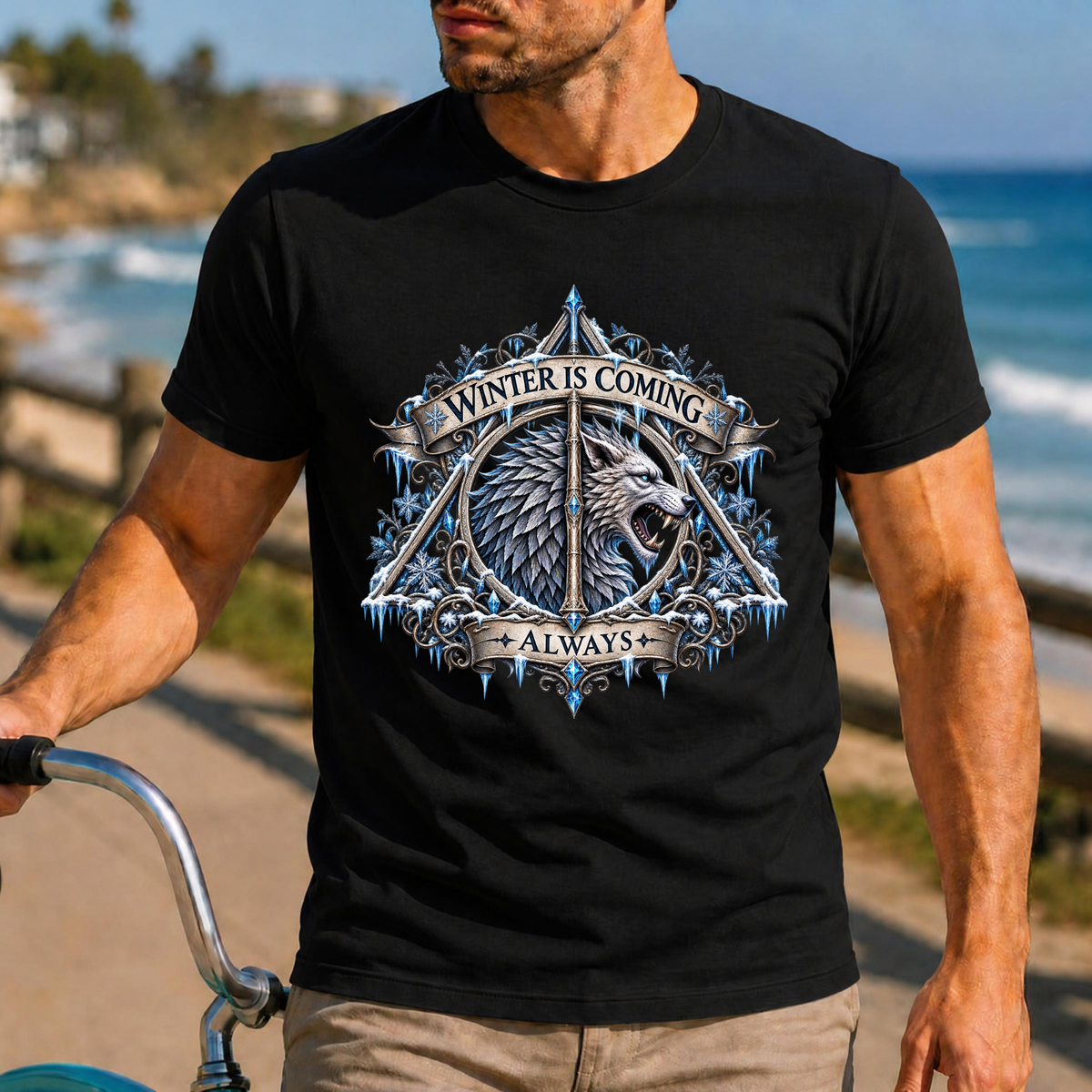 Winter Is Coming Always Wolf Graphic T-Shirt TheCraftNook