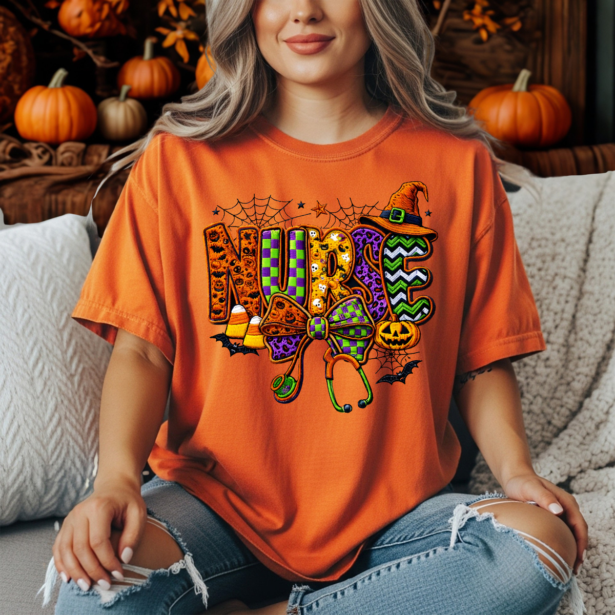 Nurse Life Spooky Vibes T-Shirt TheCraftNook