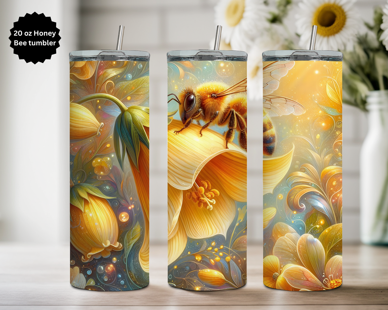 20 oz Honeybee tumbler. Multiple Images Available. TheCraftNook
