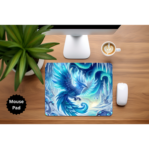 Phoenix Mouse Pad - Mythical Fire Bird Desk Accessory TheCraftNook