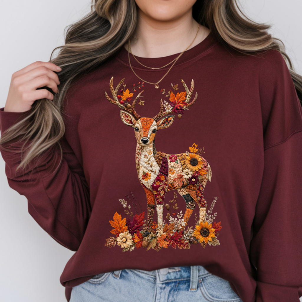 Patchwork Deer Sweatshirt