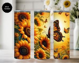 Butterfly 20 oz Stainless-Steel Tumblers. Multiple Sizes and Images Available. TheCraftNook