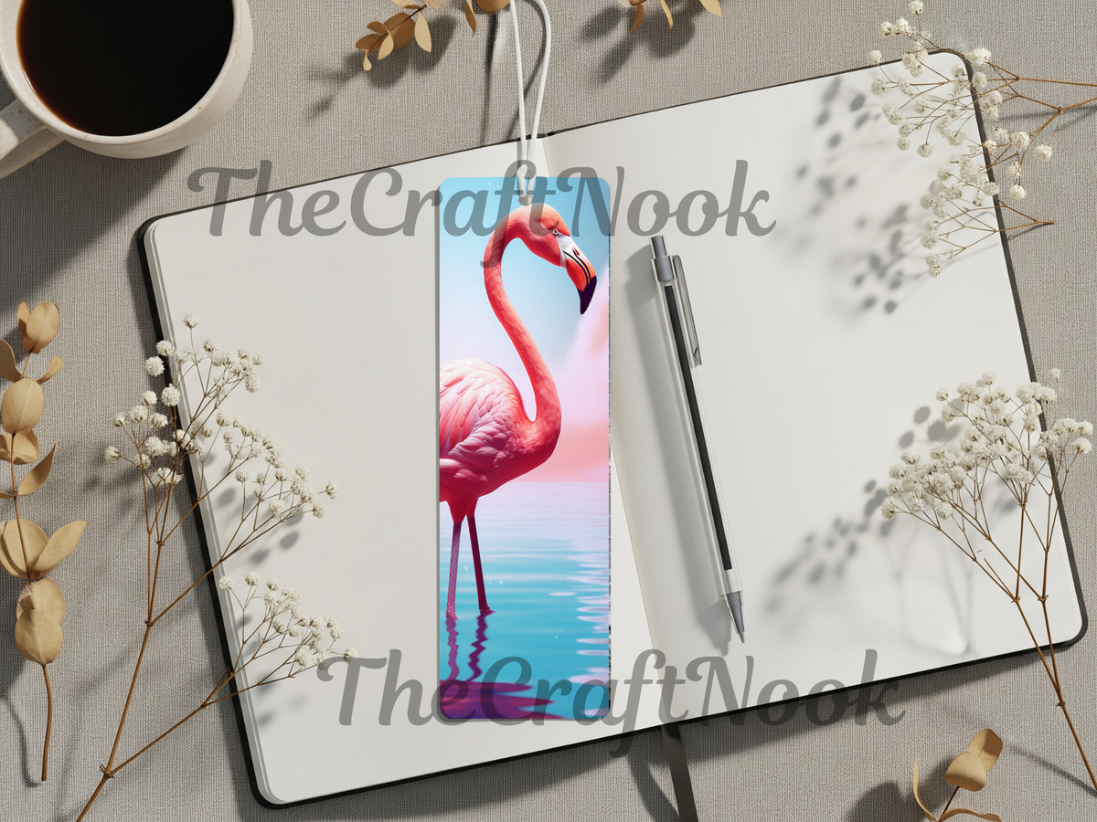 Tropical Whimsy Flamingo Aluminum Metal Bookmarks TheCraftNook