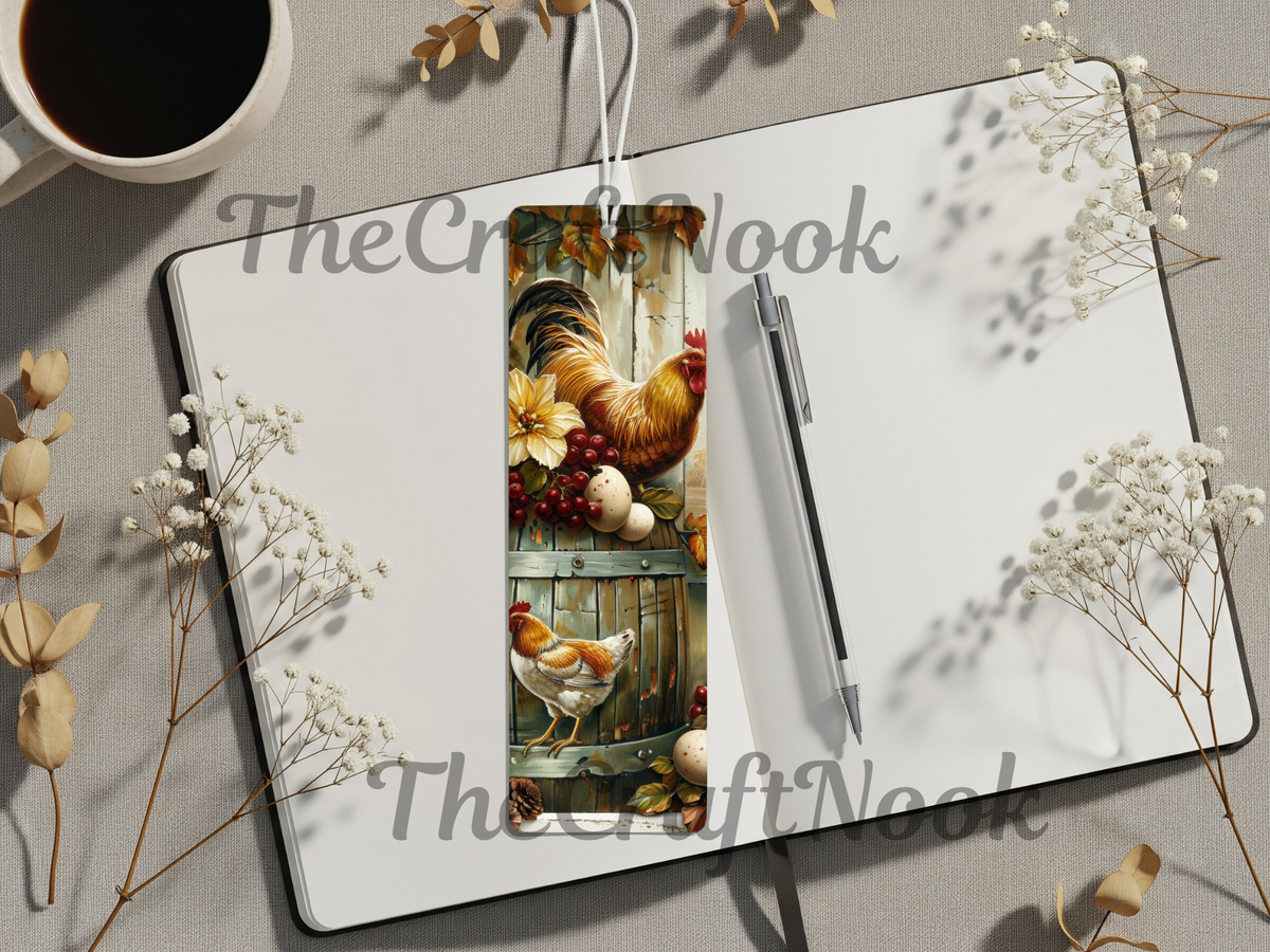 Aluminum Metal Bookmarks, Chicken Images TheCraftNook