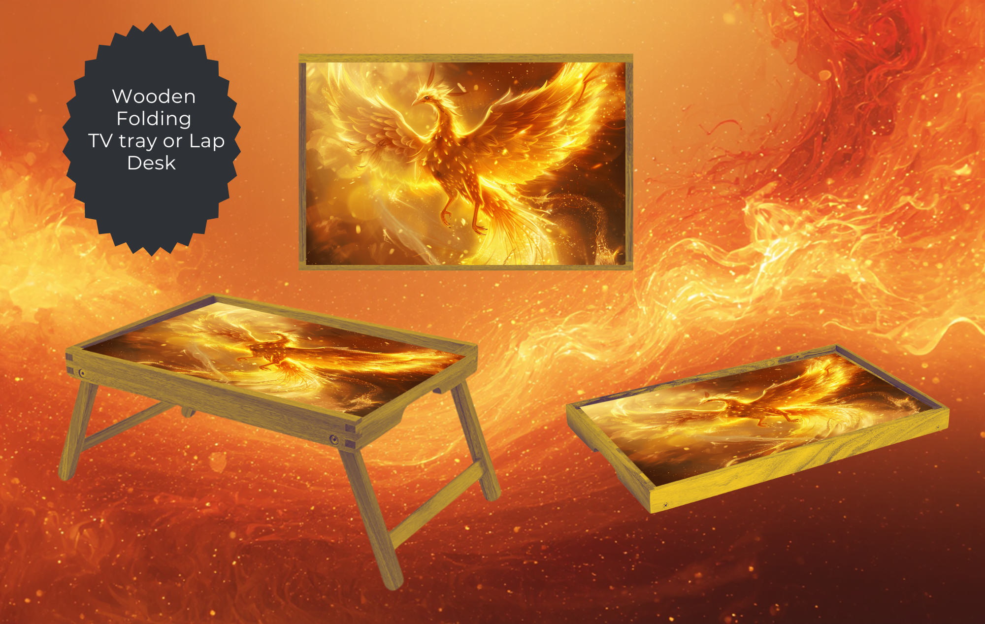 Handmade TV Tray. Phoenix Folding TV Tray Table