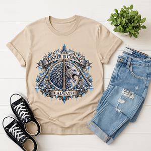Winter Is Coming Always Wolf Graphic T-Shirt TheCraftNook