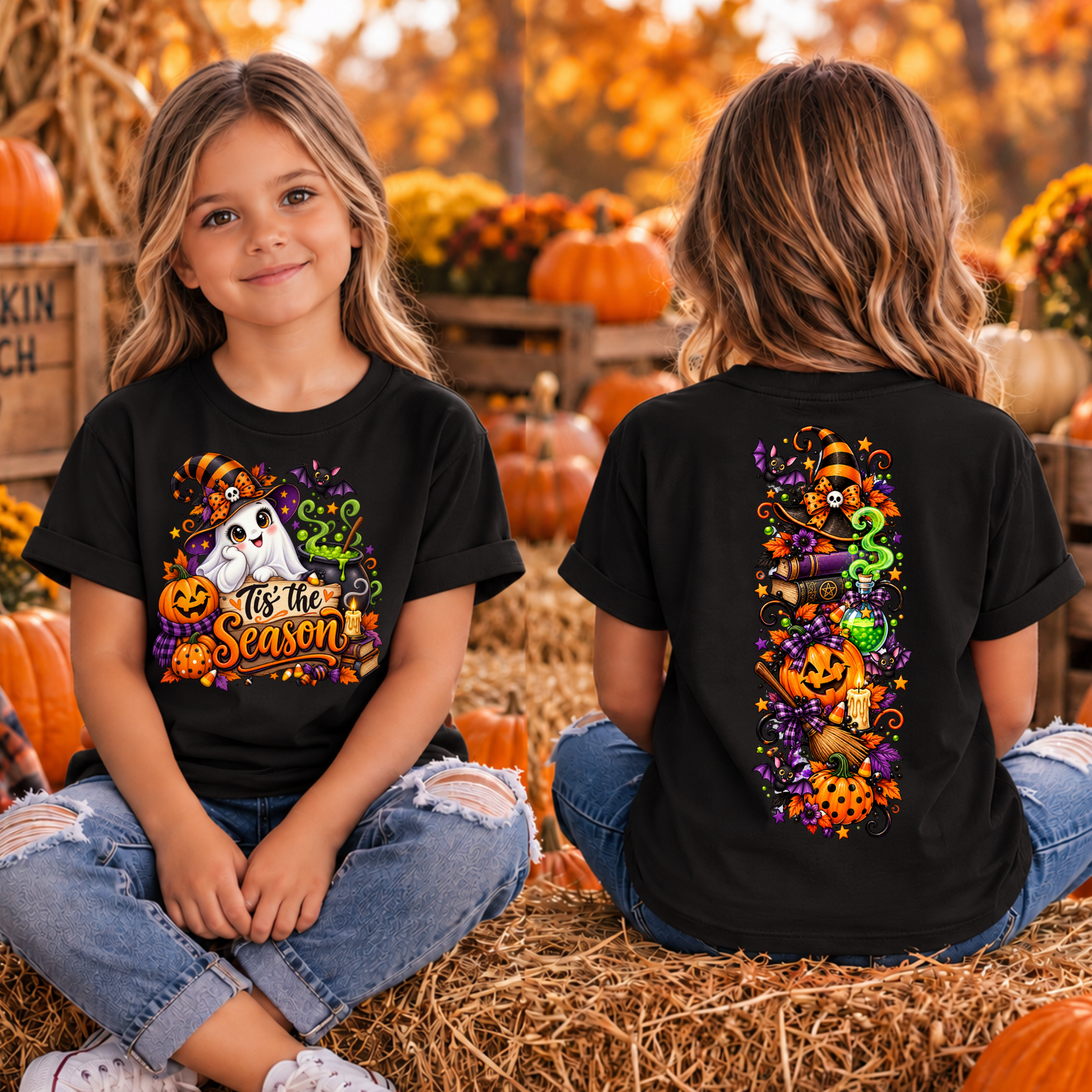 Kids Tis the Season Front and Back graphics TheCraftNook