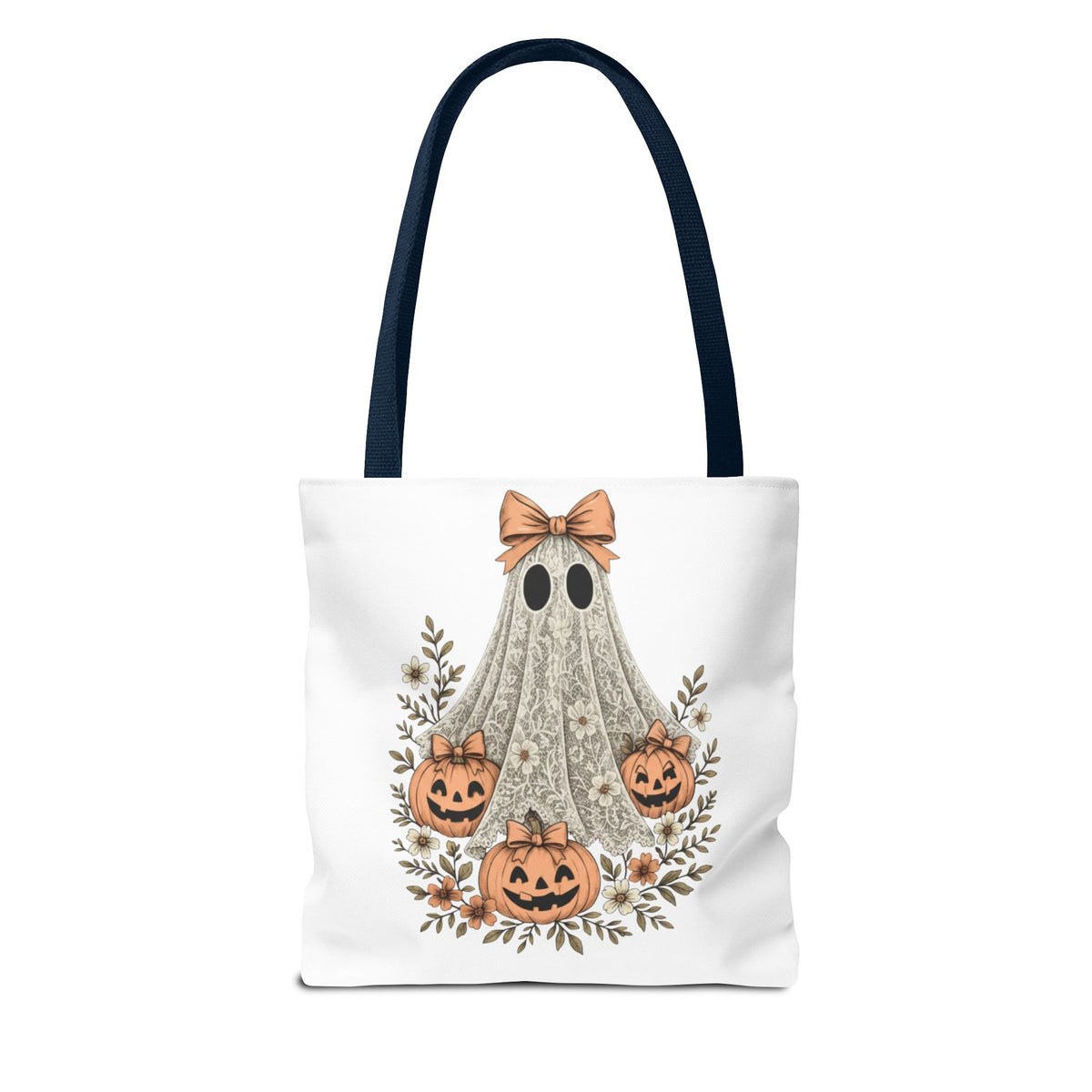 Lacey Ghost Halloween Cottagecore Tote Bag Printify