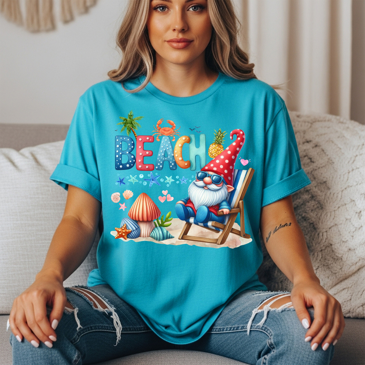 Beach Gnome Tee – Soft Unisex Graphic Tee TheCraftNook