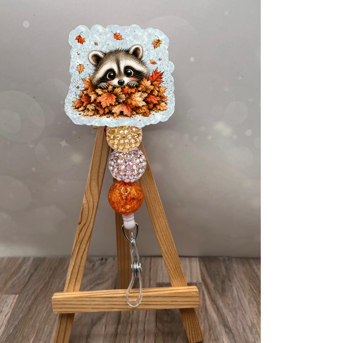 Raccoon Fall Badge Pull TheCraftNook