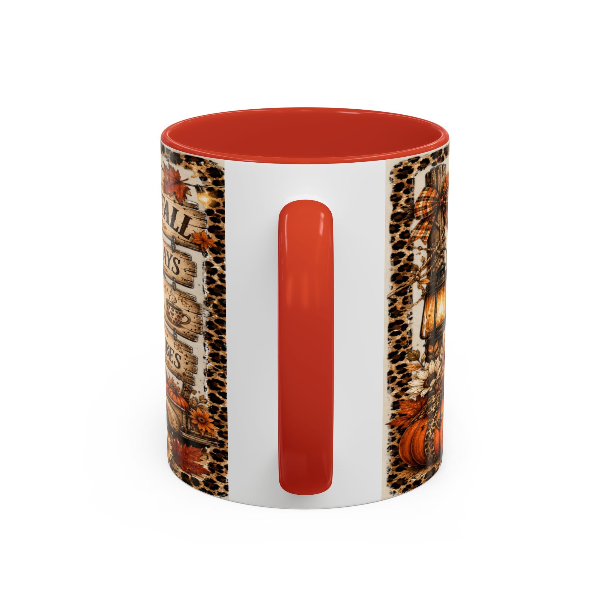 Hello Fall Accent Coffee Mug — Cozy Days, Warm Drinks & Good Vibes Autumn Mug