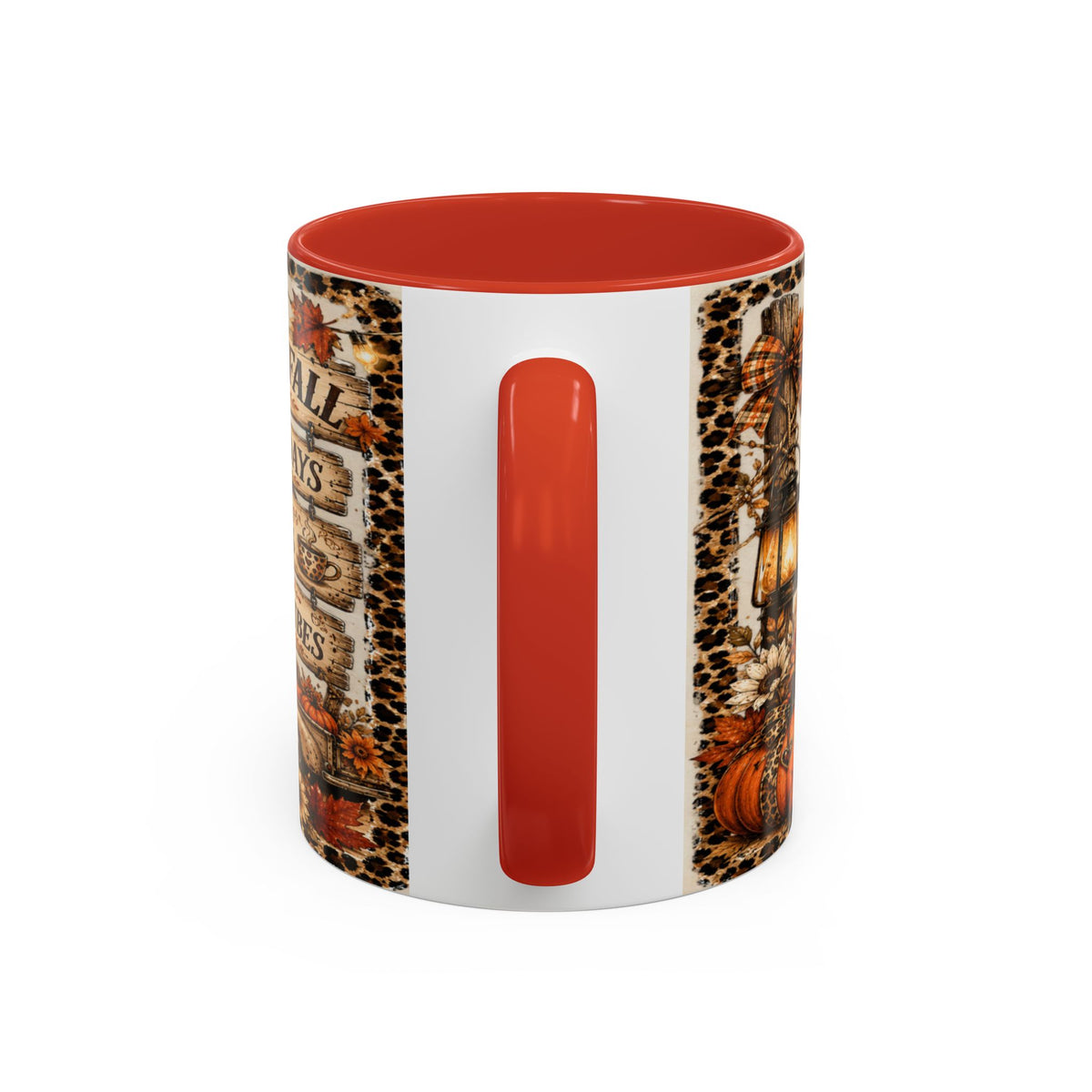 Hello Fall Accent Coffee Mug — Cozy Days, Warm Drinks & Good Vibes Autumn Mug Printify