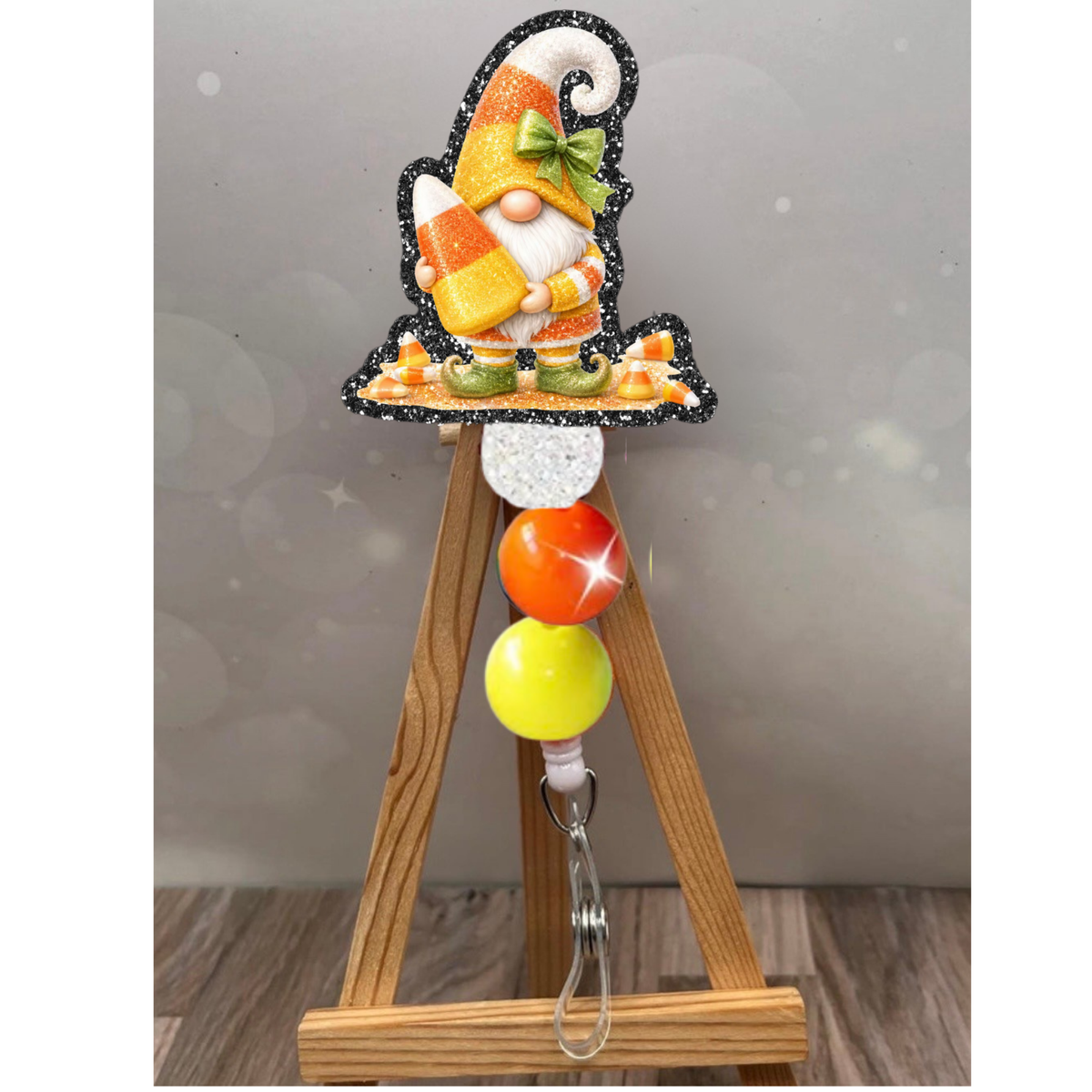 Candy Corn Gnome Badge Pull TheCraftNook