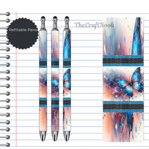 Butterfly Refillable Pens, multiple options and Images available. TheCraftNook