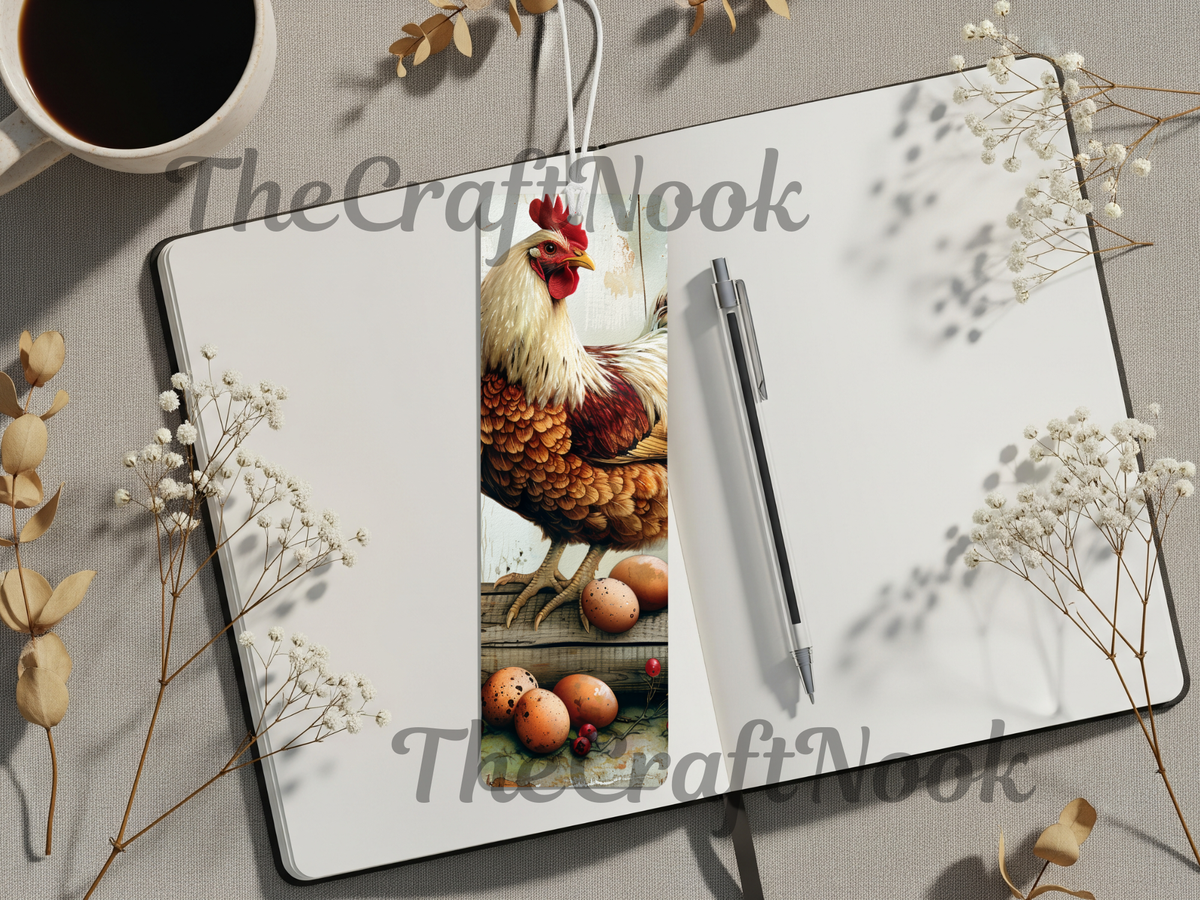 Aluminum Metal Bookmarks, Chicken Images TheCraftNook