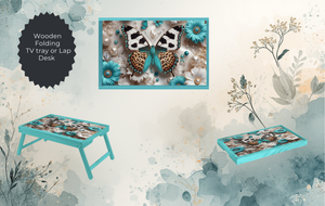 Butterfly Folding TV Trays - Handcrafted Wooden Serving Trays with Glitter TheCraftNook