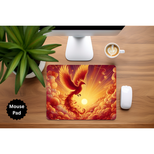 Phoenix Mouse Pad - Mythical Fire Bird Desk Accessory TheCraftNook