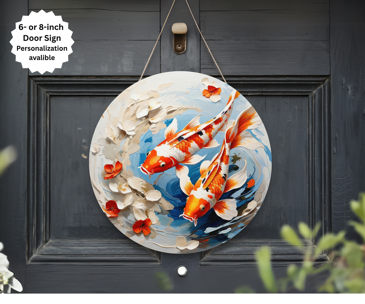 Koi Fish Door Signs TheCraftNook