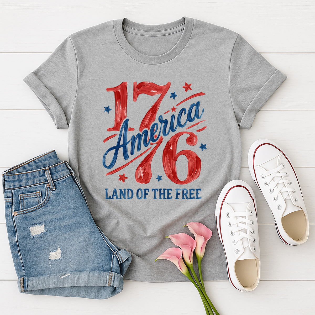 Land of the Free Graphic Tee | Patriotic American Pride Shirt TheCraftNook