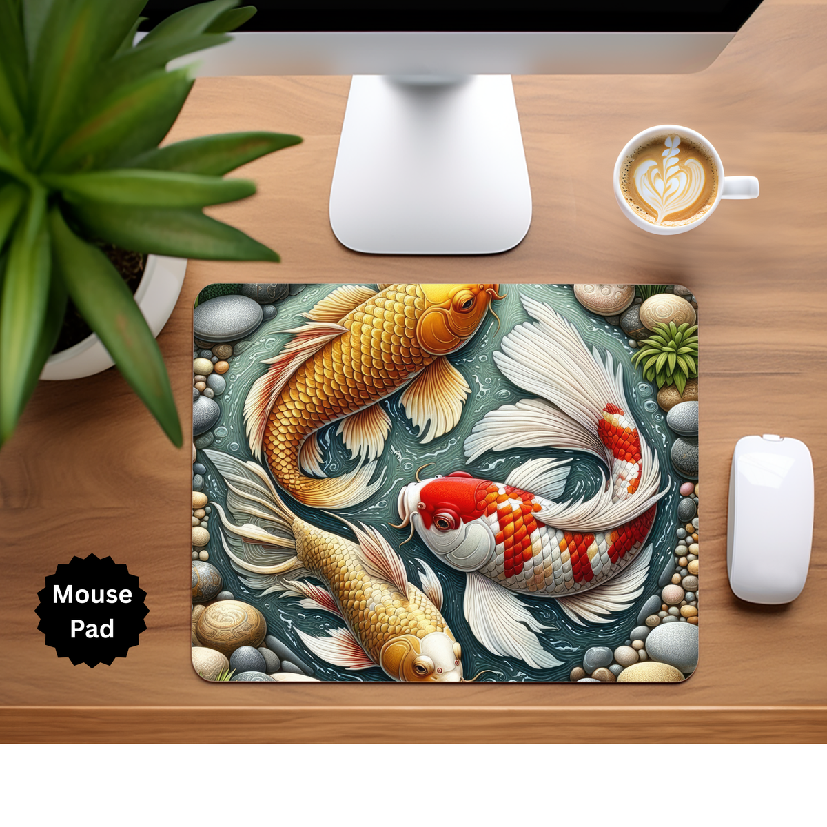 Koi Fish Mouse Pad TheCraftNook