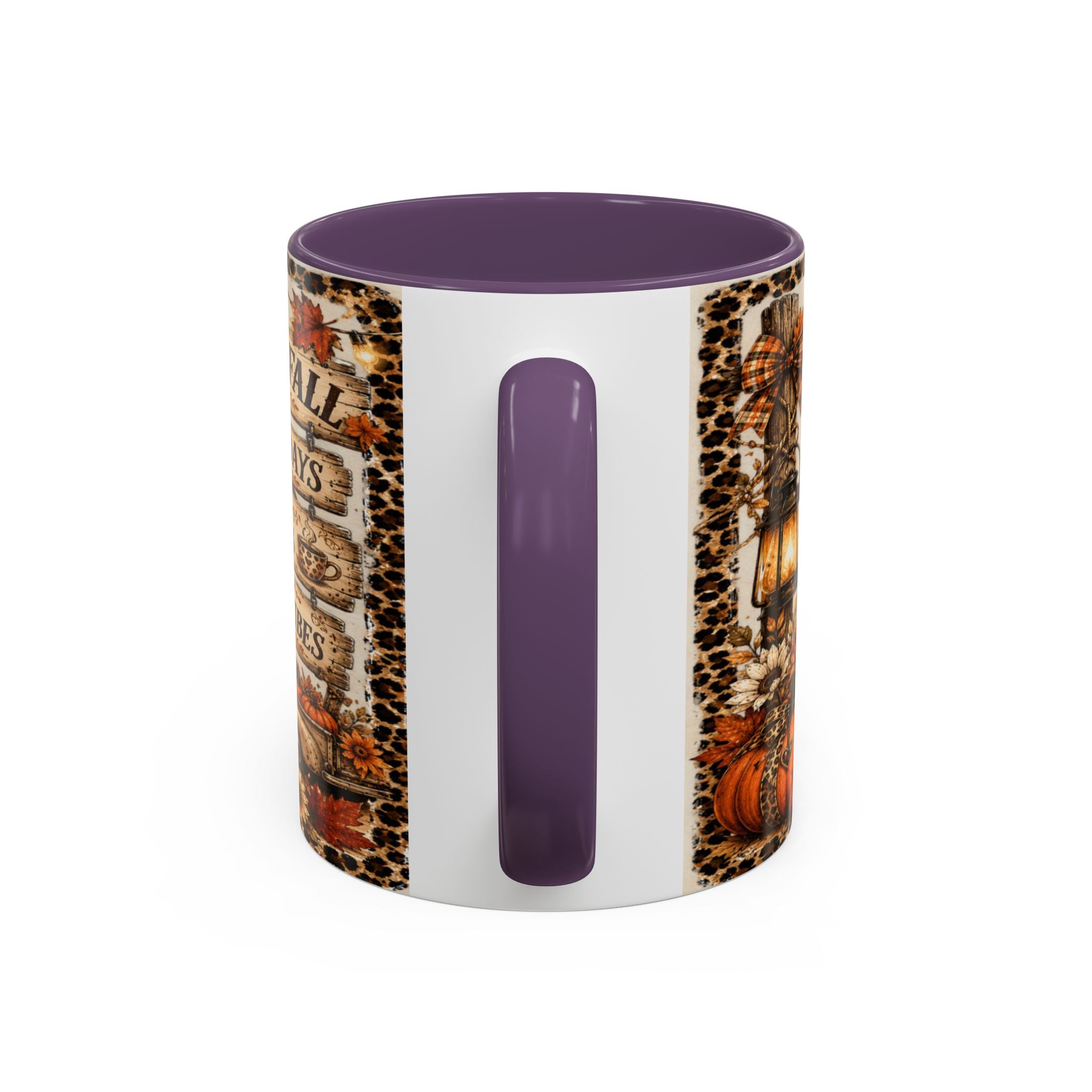 Hello Fall Accent Coffee Mug — Cozy Days, Warm Drinks & Good Vibes Autumn Mug