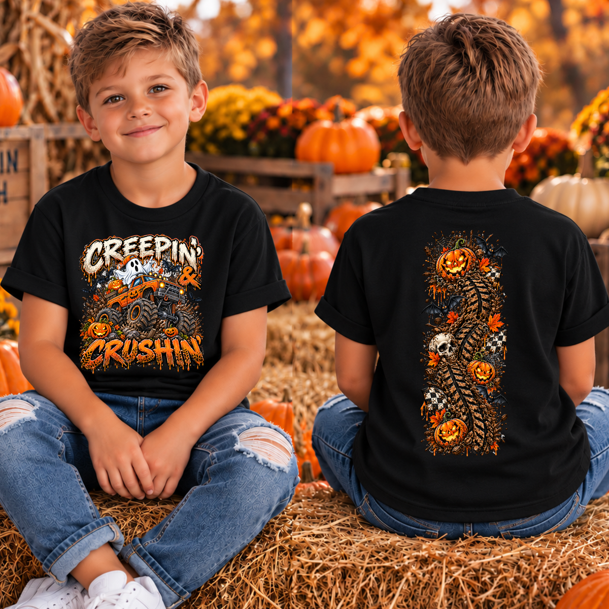 Kids Creepin and Crushin Front and Back Graphics TheCraftNook