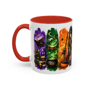 Autumn Alchemy Fueled by Potions & Coffee Accent Mug — Witchy Halloween Coffee Cup (11/15oz) Printify