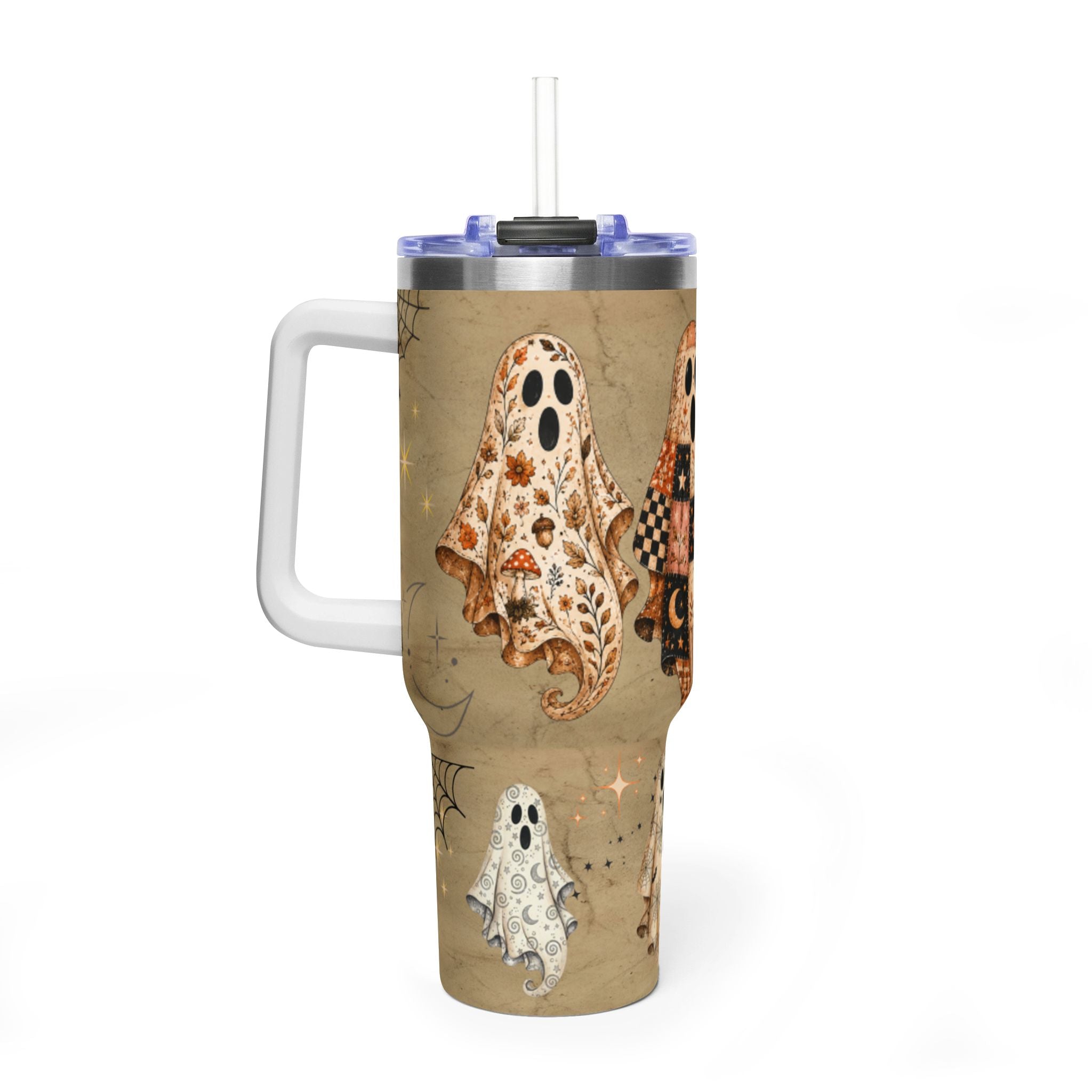 Preppy Ghost Tumbler 40 oz – Vintage Patchwork Spirits Vacuum Insulated Cup