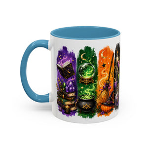 Autumn Alchemy Fueled by Potions & Coffee Accent Mug — Witchy Halloween Coffee Cup (11/15oz) Printify