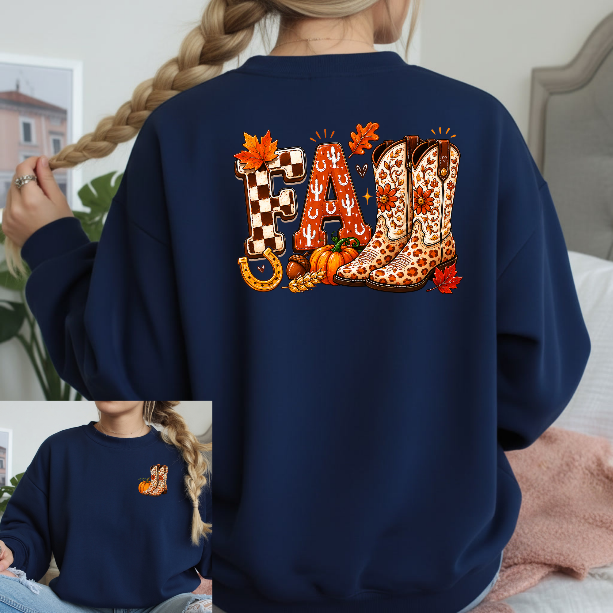 Fall Front & Back Graphic Sweatshirt | Heavy Blend Fleece