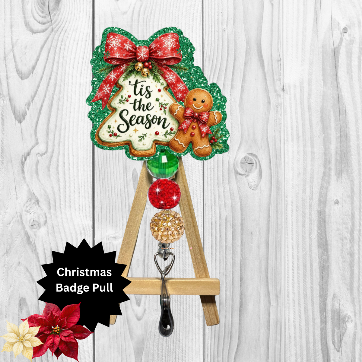 Tis The Season Glitter Badge Pull | Badge Reel TheCraftNook