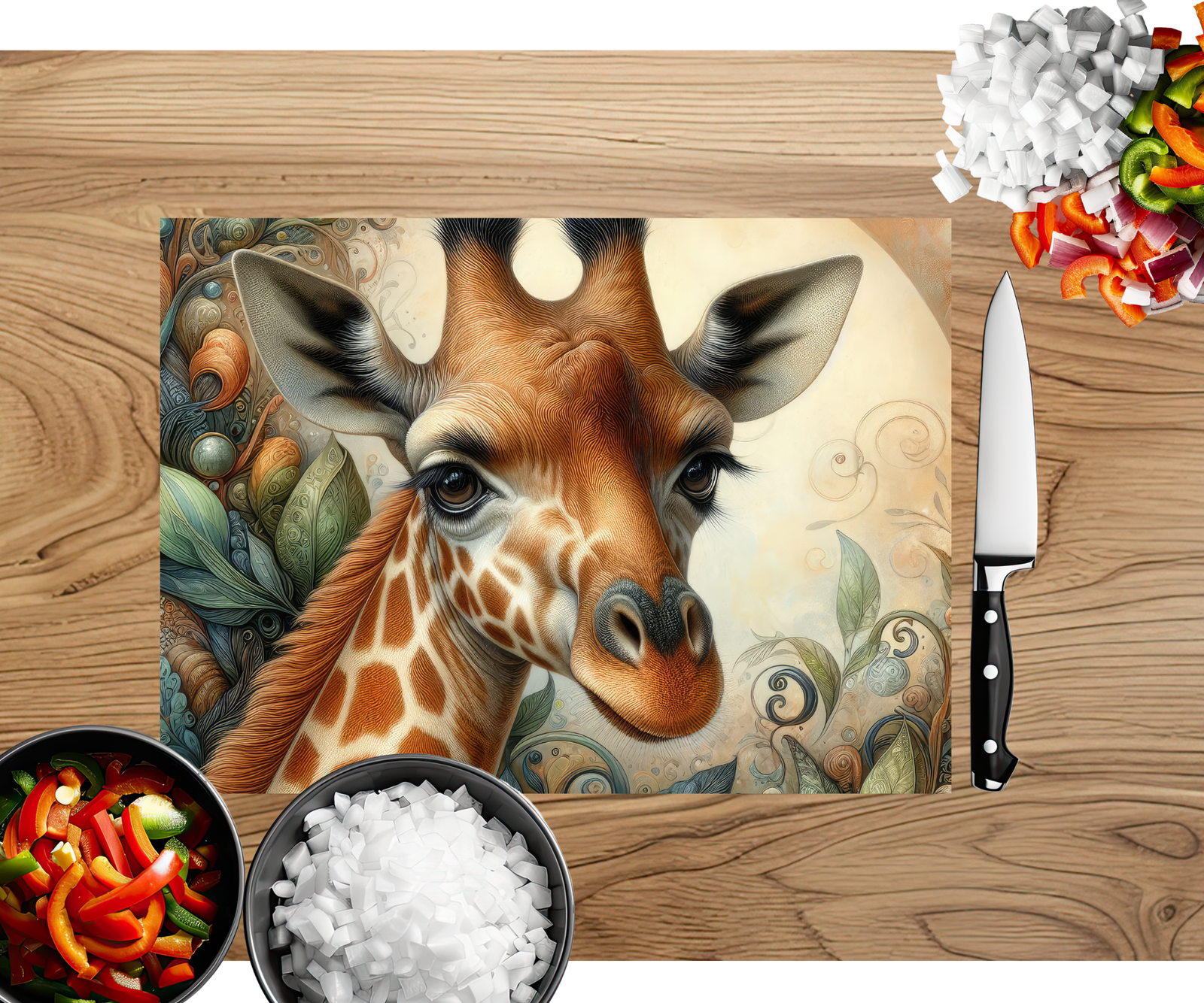 Gentle Giraffe Dreams Cutting Board TheCraftNook
