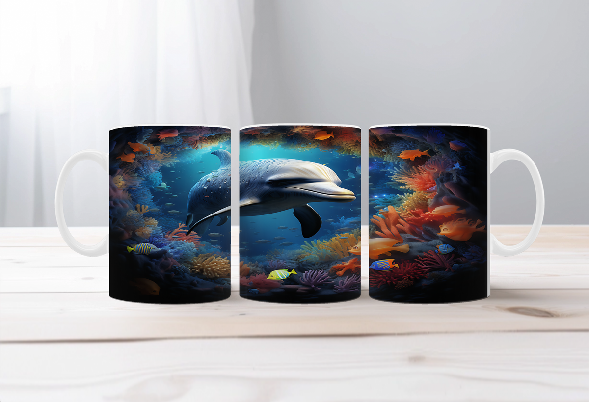 Flippin’ Cute Morning Mug, Dolphin coffee Mugs. Two sizes to choose from. TheCraftNook