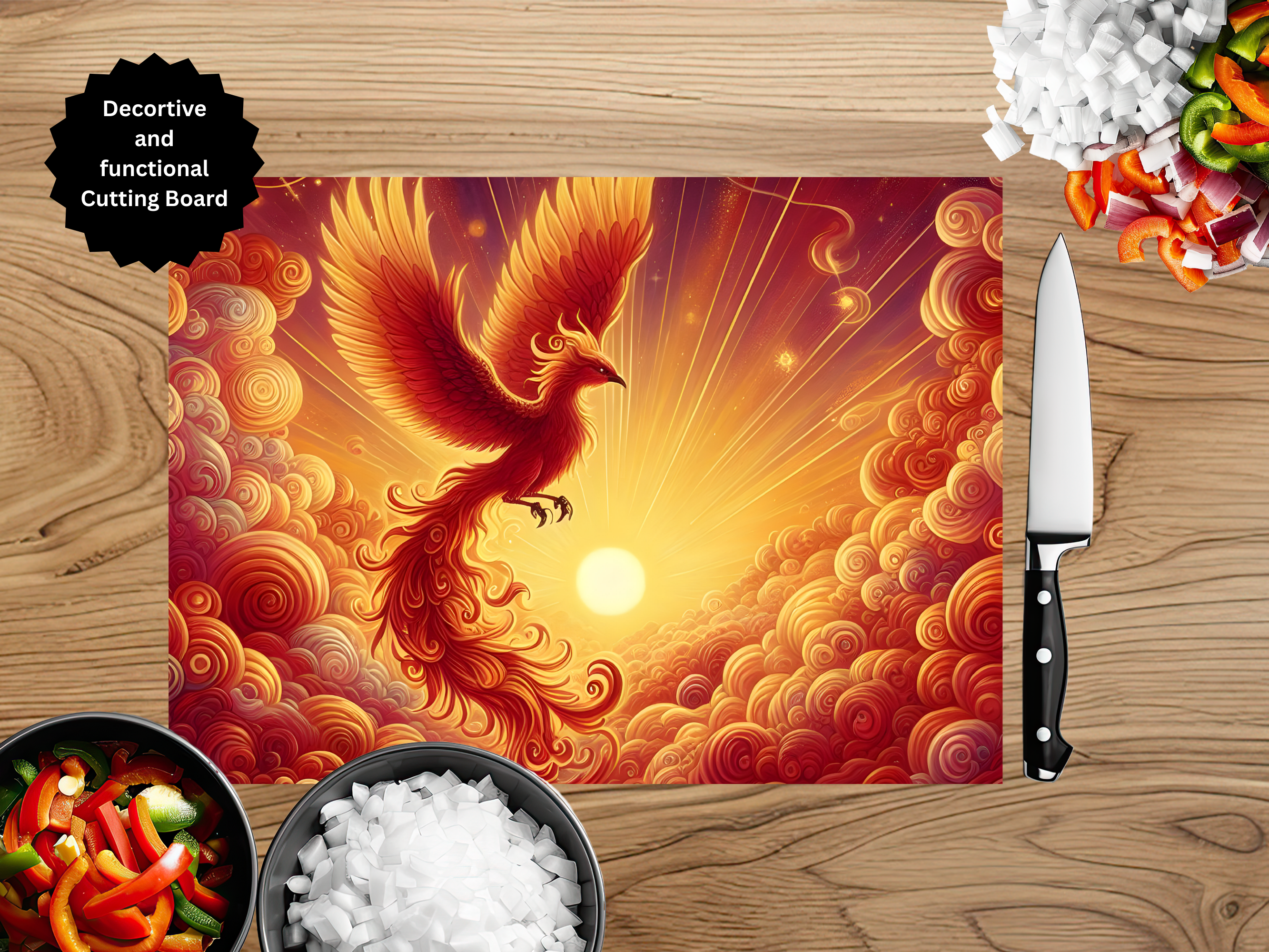 Phoenix Glass Cutting Board - Tempered Glass Kitchen