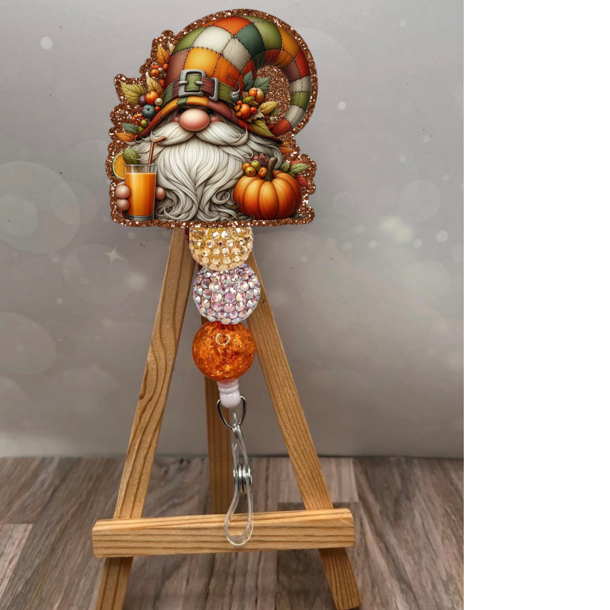 Pumpkin Spice Gnome Badge Pull