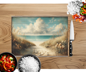 Beach Vibes Glass cutting boards. Multiple images Available. TheCraftNook