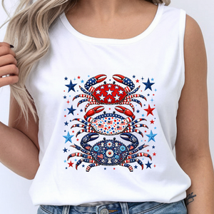 Patriotic Crabs Graphic Tee | Funny 4th of July Beach Shirt TheCraftNook