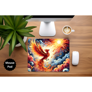 Phoenix Mouse Pad - Mythical Fire Bird Desk Accessory TheCraftNook