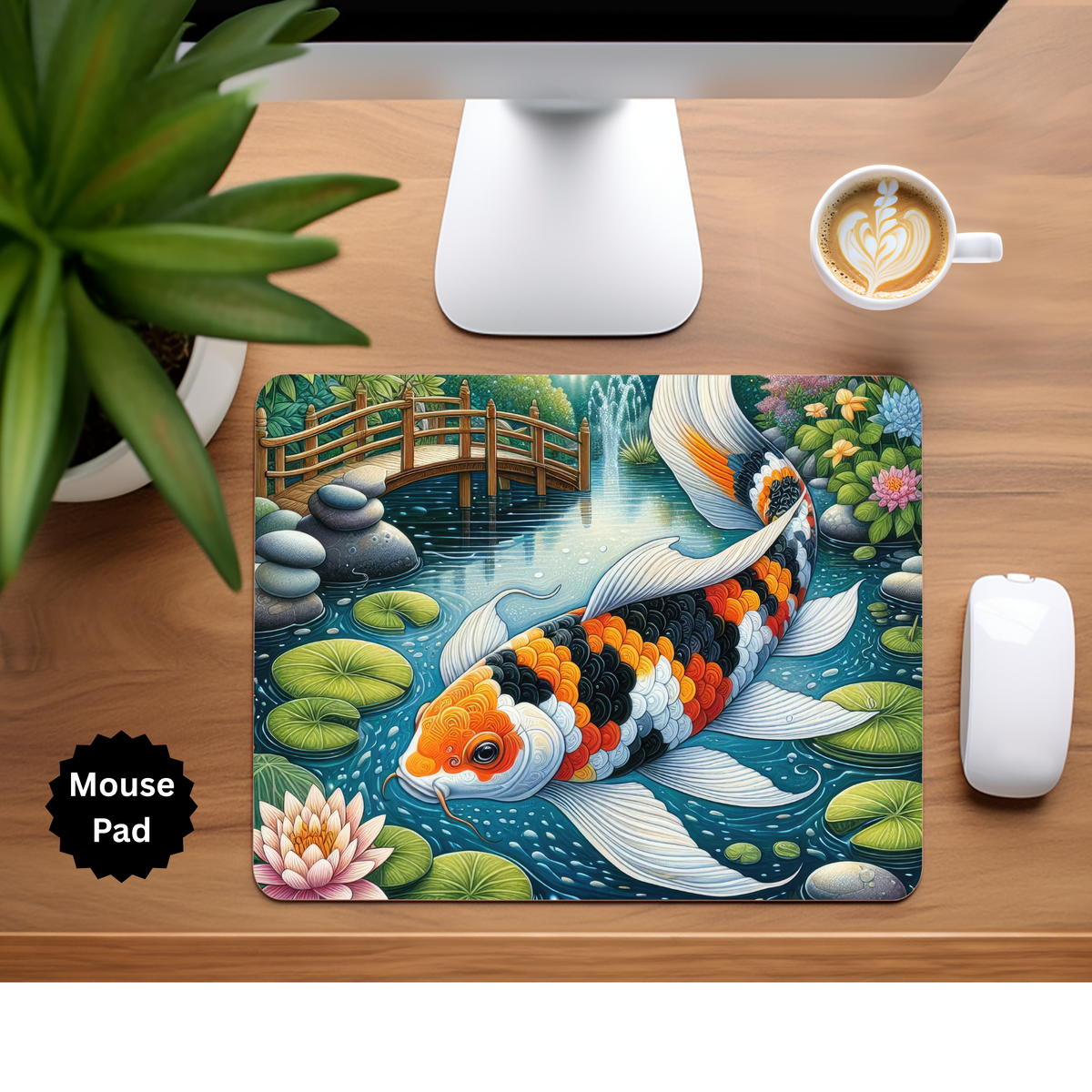 Koi Fish Mouse Pad TheCraftNook